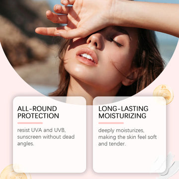 Hoygi Pink Brightening Sunscreen Cream - Lightweight Moisturizing UVA/UVB Protection, Daily Non-Greasy Face & Body Shield
