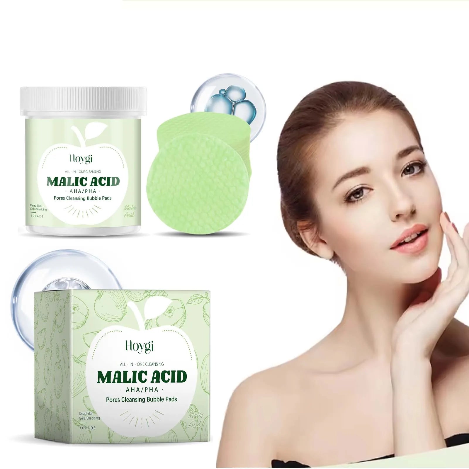 Pore Care Cleansing Pad Malic Acid Exfoliating Pads Facial Sponges Soothes and Refreshes Pores Moisturizes Skin Cleansing Pad